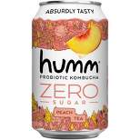Humm Zero Sugar Peach Tea Probiotic Kombucha - 12 fl oz