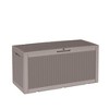 MAYEERTY 100 Gallon Large Capacity Outdoor Deck Box for Patio Furniture Cushions, Pillow with Wheels, Light Brown - 4 of 4