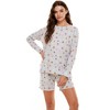 Emerson Road Woman's Fuzzy Luxe Waffle Sweatshirt & Bermuda Shorts Pajama Set - 2 of 4