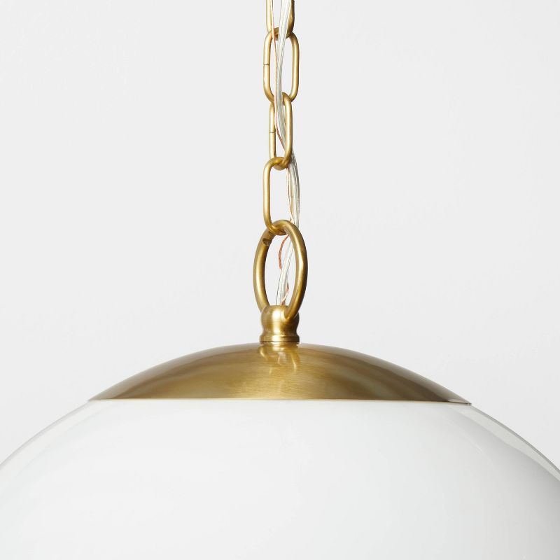Milk Glass Ceiling Pendant Brass - Threshold&#8482; designed with Studio McGee, 6 of 10