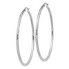 Black Bow Jewelry 2mm, Diamond Cut, XL Sterling Silver Hoops - 55mm (2 1/8 Inch) - 2 of 4