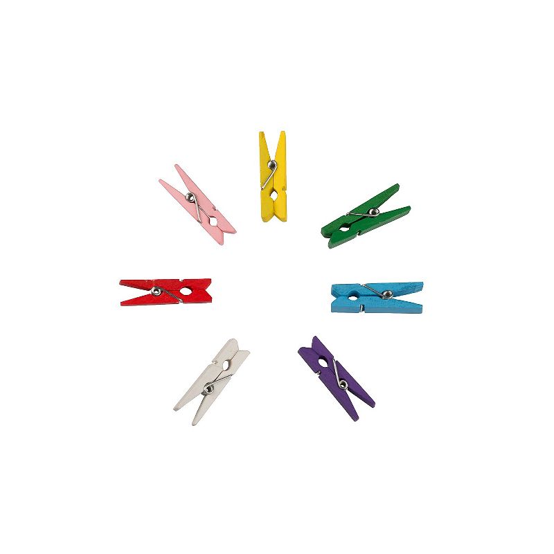 JAM Paper Wood Clip Clothespins Large 1 1/2 Inch Assorted Colors 230734409, 3 of 5