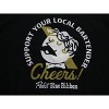 Pabst Blue Ribbon Support Your Local Bartender World Logo Men's Black Long-Sleeve Sweatshirt - 2 of 3