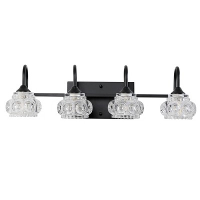 DAKAFUL Crystal Bathroom Vanity Light, Vanity Fixtures with Clear Textured Shades,Wall Sconce Over Mirror,for Bedroom/home decor