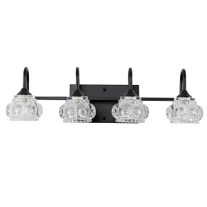 DAKAFUL Crystal Bathroom Vanity Light, Vanity Fixtures with Clear Textured Shades,Wall Sconce Over Mirror,for Bedroom/home decor - 1 of 4