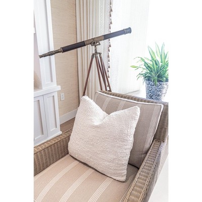 Cozy White Boucle 20x20 Throw Pillow with Polyester Insert