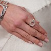 Lucy Quartermaine Art Deco Halo Ring - Vintage Sterling Silver Design - 3 of 4