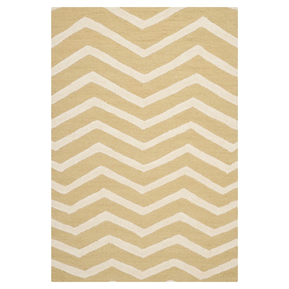 4'x6' Wilshire Area Rug Light Gold / Ivory - Safavieh
