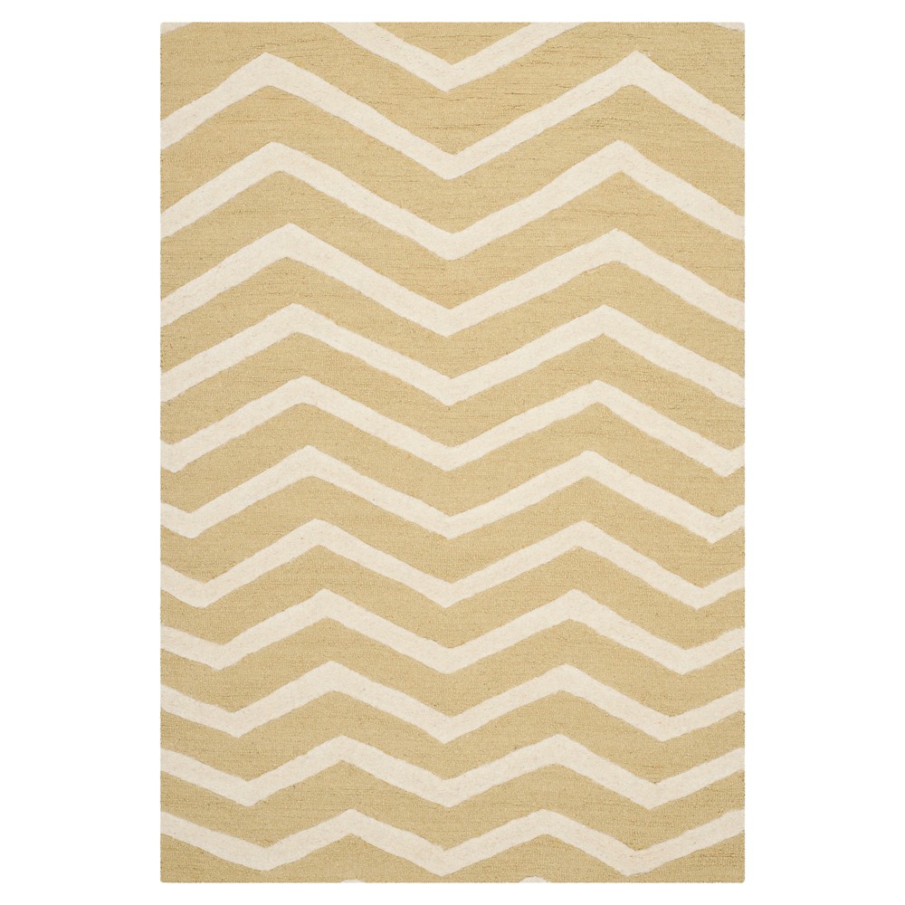 4'x6' Wilshire Area Rug Light Gold / Ivory - Safavieh