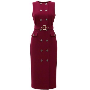 pencil dress burgundy Joice Pencil Dress in Burgundy – Glamour Bunny main image 0