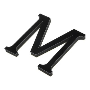 Unique Bargains Home Decoration Self-Adhesive 3D Acrylic Alphabet Mirror Wall Stickers Black - 1 of 3