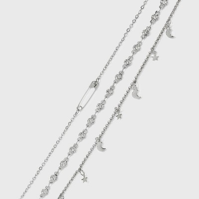 Imitation Rhodium Multipack Anklet - Wild Fable™ Silver