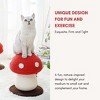 Mushroom cat climbing frame, sisal cat climbing post, interesting red and white mushroom design with fluffy base, cat scratching claw toy - 2 of 4