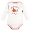 Hudson Baby Infant Girl Cotton Long-Sleeve Bodysuits, Fall 3-Pack - image 3 of 4