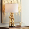 Possini Euro Design Organic Sculpture 29" Tall Modern Glam Luxury End Table Lamp Gold Finish Single White Shade Living Room Bedroom Bedside Nightstand - 2 of 4