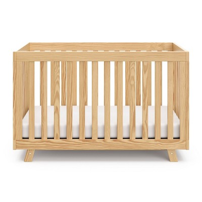 Natural Wood 3-in-1 Convertible Crib with Adjustable Mattress Base