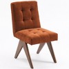 YOUNIKE Modern Upholstered Chair Dining Room Armless Kitchen Chairs Set of 4 Linen Fabric Chair Vanity with 4.7" Thick Cushion Wood V-Leg - 2 of 4