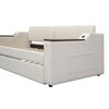 PAGED Twin Size Upholstered Daybed Modern Simple Wooden Bed Frame with 2 Storage Drawers and Backrest for Living Room - 4 of 4