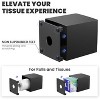 Ridstar Modern Square Tissue Box Holder for Bathroom Vanities, Desks, and Offices-Black - 3 of 4