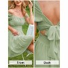 EXLURA Women's 2025 Summer Short Puff Sleeve Casual Short Mini Dresses Tie Back Square Neck A-Line Sundress - 3 of 4