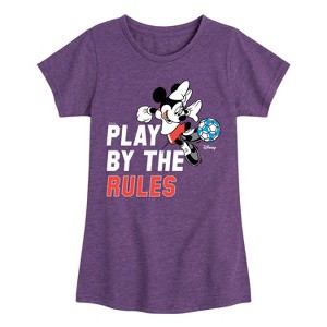 Girls' - Disney - Play By The Rules Soccer Fitted Short Sleeve Graphic T-Shirt - 1 of 4