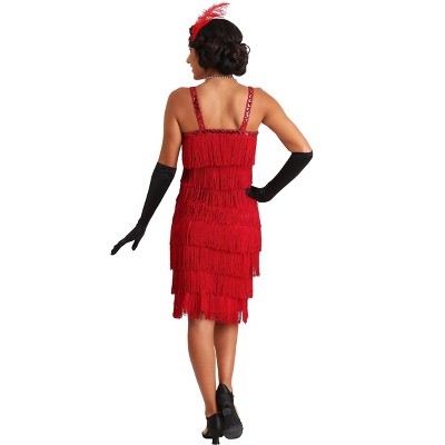 Women's Miss Millie Red Fringe Flapper Costume