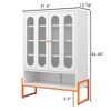 Vynxaria White Mesh Door Shoe Cabinet with Adjustable Partitions - 3 of 4
