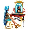 Monster High Doll, Playset and Accessories, Cleo De Nile Self-Scare Day, Vanity Furniture with Storage, Hair and Jewelry Accessories - image 4 of 4