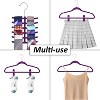 VECELO 30/50/60/100 pk Velvet Clothes Hangers Non Slip & Space-Saving Clothes Hangers with Finger Clips & Tie Rack 9 Color - 2 of 4
