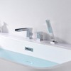 Sumerain Waterfall Roman Tub Faucet with Hand Shower, 3 Hole Bathtub Faucet with Diverter, Chrome - 4 of 4