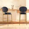 Faux Leather Upholstered Bar Stools with Metal Legs and Footrest for Kitchen, Dining or Home Bar (Set of 2) - 4 of 4