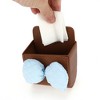 Unique Bargains 1 Pc Car Trash Can Hanging Trash Bin 3.5" Length 2.0" Width 4.3" Height Blue Brown Faux Leather - 4 of 4