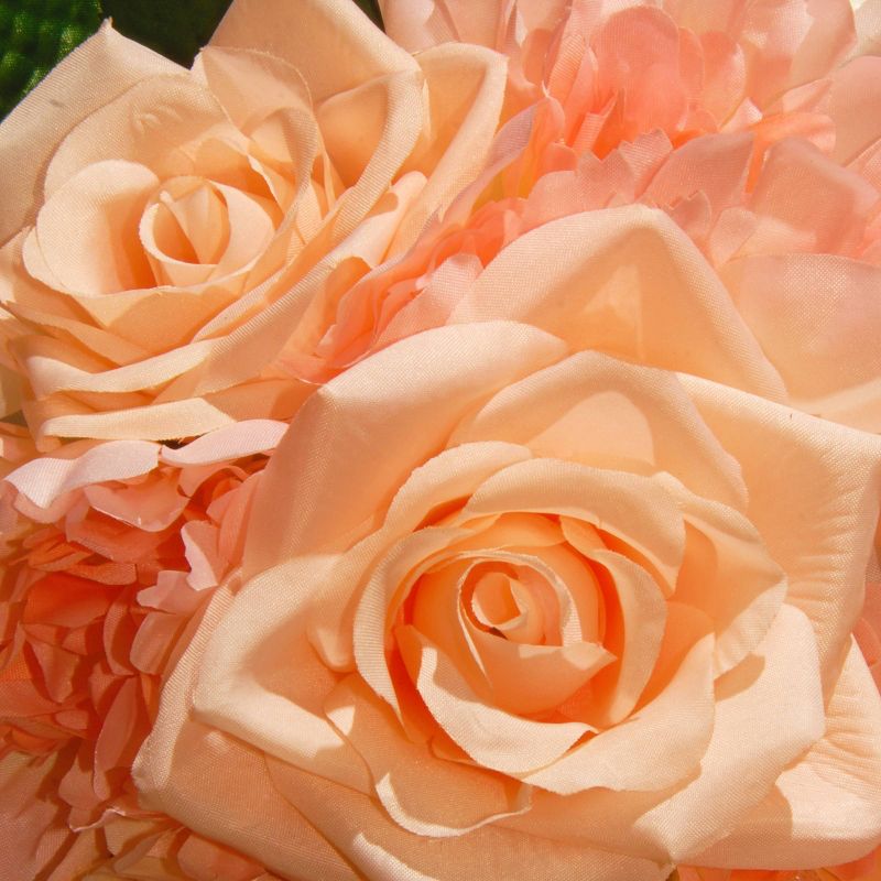 Artificial Rose &#38; Peony Bouquet Peach 12&#34; - National Tree Company, 4 of 7
