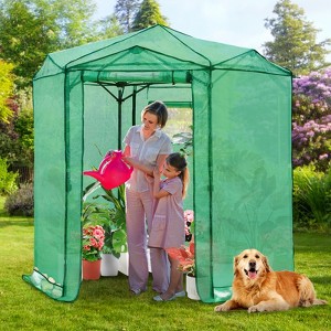 EAGLE PEAK 6.6x6.6 ft Hexagon Pop up Greenhouse, Portable Walk-in Grow Tent, All-Weather Plant Shelter - 1 of 4