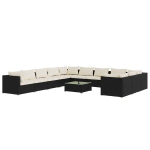 vidaXL Garden Lounge Set Black - 1 of 4