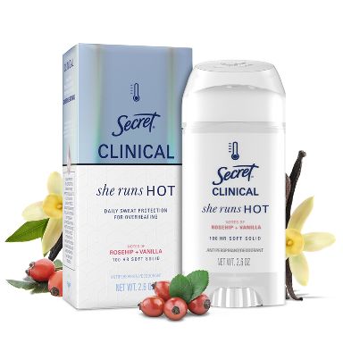 Secret Clinical Women's 100HR Relief & Comfort She Runs Hot Deodorant - Lavender & Jasmine - 2.6oz