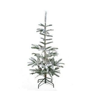 Northlight Real Touch™ Slim Flocked Nordmann Fir Artificial Christmas Tree- 4.5' - Unlit - 1 of 4