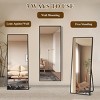 SEVOBAL 58"x18" Full Length Mirror with Stand Shatterproof Floor Mirror with Aluminum Frame for Bedroom Living Room, Black, 149.4"*54"*3.5" - 3 of 4
