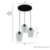 Hunter Fans 12.5" Vidria Ceiling Light Matte Black Finish - Modern Pendant Cluster with 3 Glass Lights for Indoor Use - 4 of 4