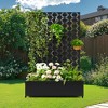 TOAOTBNBO Metal Raised Garden Bed with Squares Pattern, Outdoor Planter Box with Wheels, Modern Privacy Screen for Climbing Plants - 2 of 4