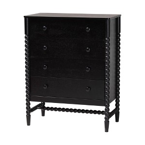 Baxton Studio Brantley Spindle Chest 4-Drawer Vertical Storage