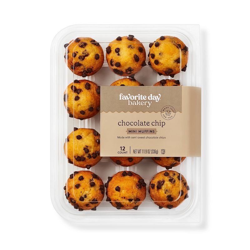 Chocolate Chip Mini Muffins - 11.9oz/12ct - Favorite Day&#8482;, 1 of 5