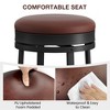 Bar Stools Set, 24-Inch Height PU Leather Upholstered and Black Metal Frame, Backless Round Bar Stools for Kitchen Island Dining Room Home Bar - 4 of 4