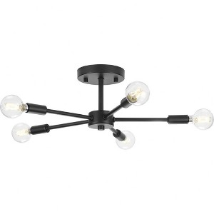 Progress Lighting, Delayne Collection, 5-Light Semi-Flush Mount, Matte Black, No Shade - 1 of 1