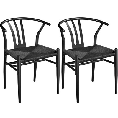 Yaheetech Set of 2 Weave Arm Chairs Dining Chair