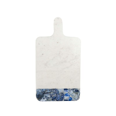 13" x 23" Tall Serving Board Blue Agate & Marble Charcuterie Tapas Cheese Fruit Serving Board