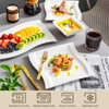 vancasso 26-Piece Ivory White Porcelain Square Dinnerware Set, Modern Dish Set with Dessert, Salad,Pasta, Cup and Saucer, Dinnerware Sets for 6 - 3 of 4