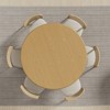 PexFix 52" Wood Round Dining Table Kitchen Table for 4-6 with Arc-Shaped Edge Top & Fluted Tapered Base for Living/Dining Room Coffee Office Natural - 4 of 4
