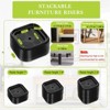 Aoibox Adjustable Furniture Risers 4 Pack 1 Inch Stackable Heavy Duty Bed Desk Table Chair Sofa Lifts Black Raise Height 1 2 3 Inch - 2 of 4