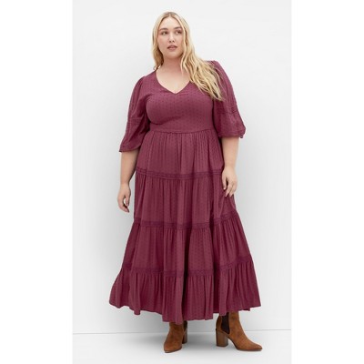 Women's Plus Size Arielle Lace Maxi Dress - blackberry | CITY CHIC